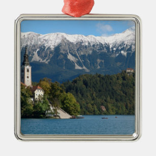 Slovenia, Bled, Lake Bled, Bled Island, Bled 2 Metal Ornament