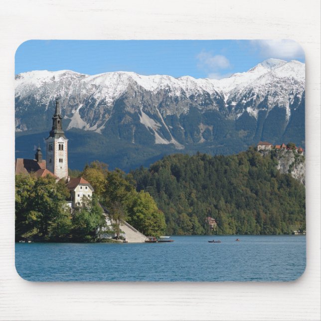 Slovenia, Bled, Lake Bled, Bled Island, Bled 2 Mouse Pad (Front)