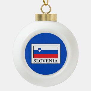 Slovenia Ceramic Ball Christmas Ornament