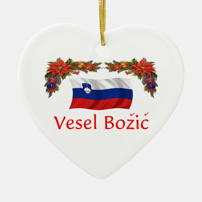 Slovenia Christmas Ceramic Tree Decoration (Front)