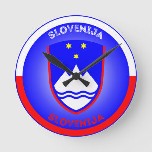 Slovenia Coat of Arms Circle Shape Round Clock