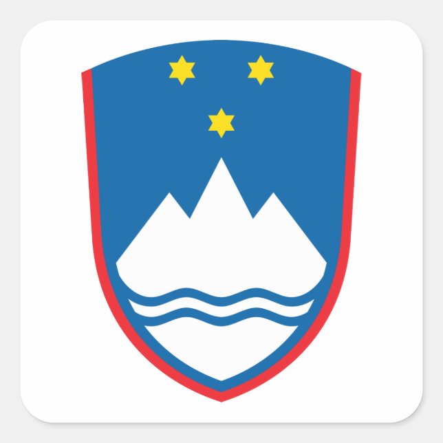 Slovenia Coat of Arms Square Sticker (Front)