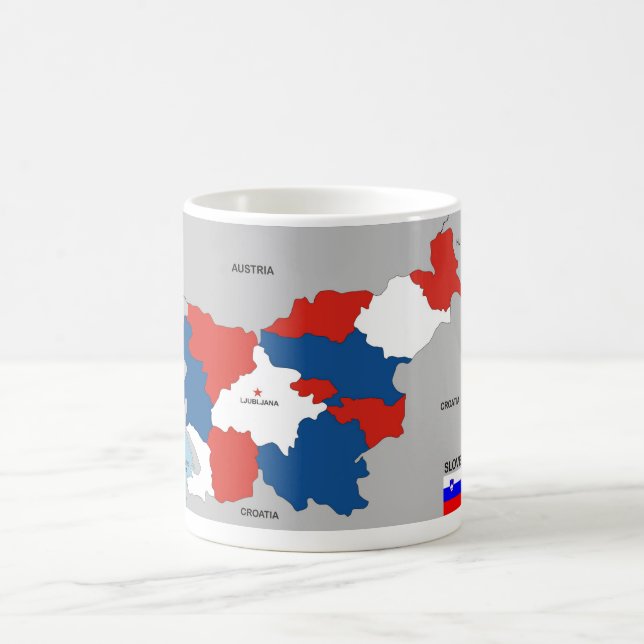slovenia country political map flag coffee mug (Center)