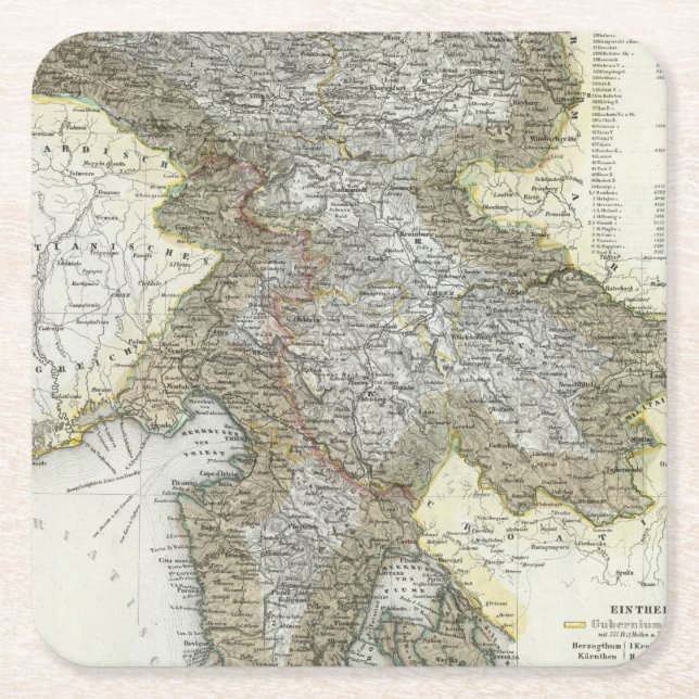 Slovenia, Croatia Square Paper Coaster (Front)