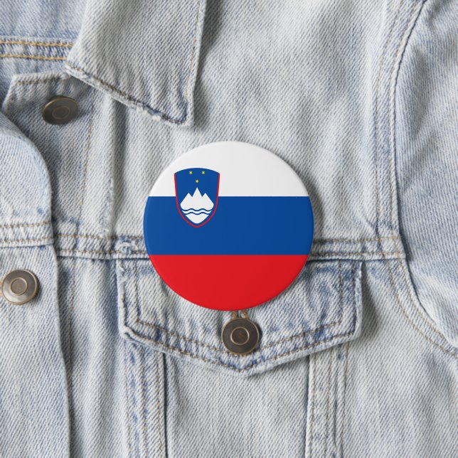 Slovenia flag 7.5 cm round badge (In Situ)