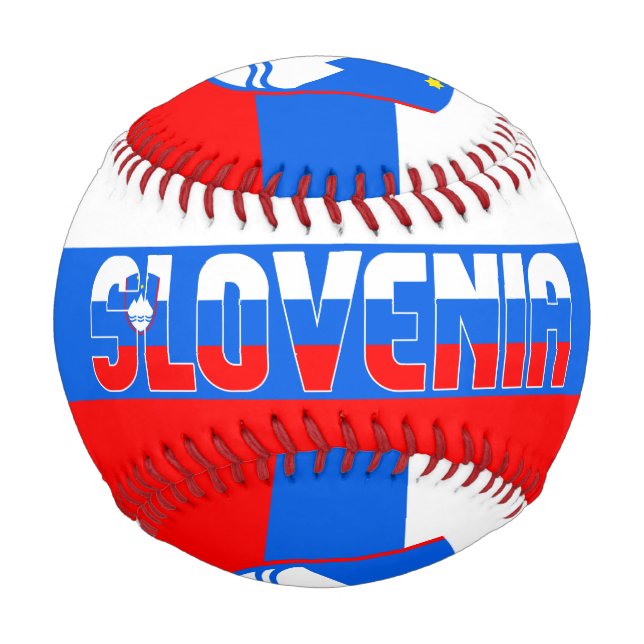 Slovenia Flag and Coat of Arms Patriotic Baseball (Front)