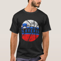 Slovenia Flag Basketball Slovene Team Fan Lover T 