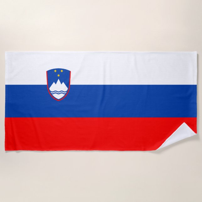 Slovenia Flag Beach Towel (Front)