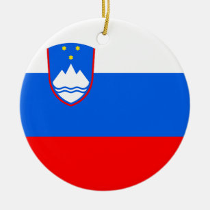 Slovenia Flag Ceramic Ornament