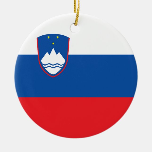 Slovenia flag ceramic ornament (Front)