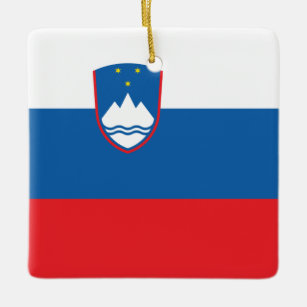 Slovenia Flag Ceramic Ornament