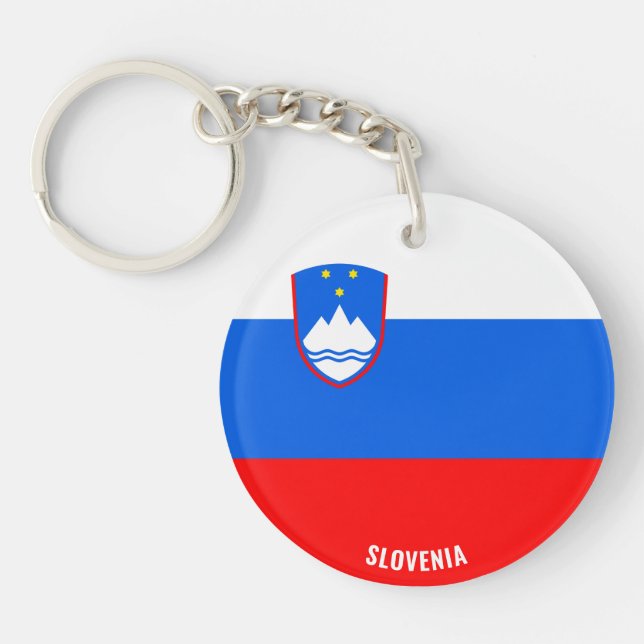 Slovenia Flag Charming Patriotic Key Ring (Front)