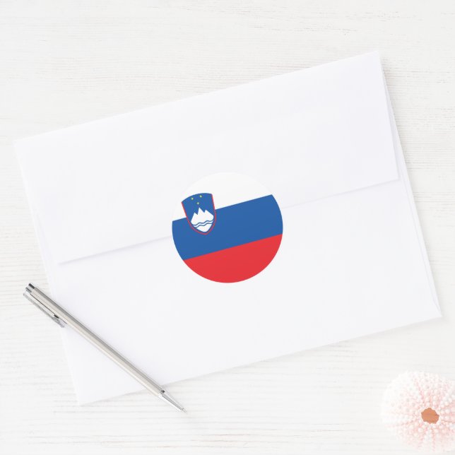 Slovenia flag classic round sticker (Envelope)