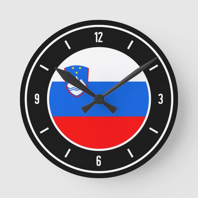 Slovenia Flag Elegant Round Clock (Front)