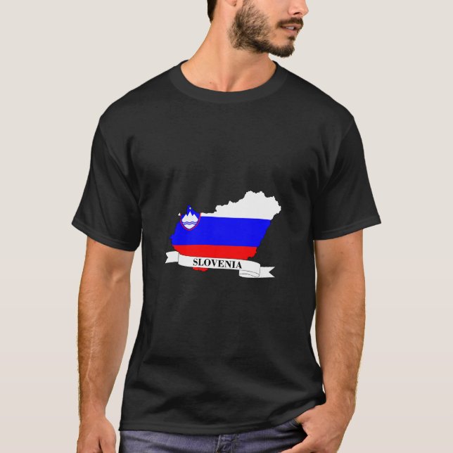Slovenia flag map T-Shirt (Front)