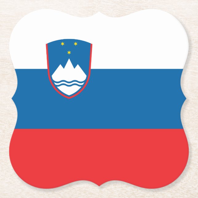 Slovenia Flag Paper Coaster (Front)