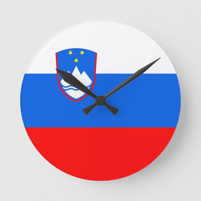 Slovenia Flag Round Clock (Front)