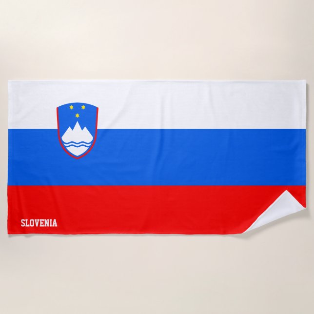 Slovenia Flag Splendid Patriotic Beach Towel (Front)