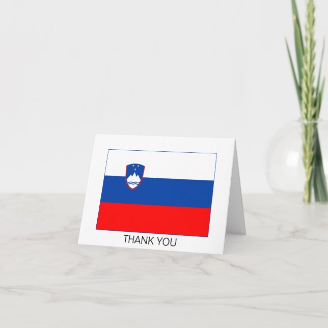 Slovenia Flag Thank You Card (Front)