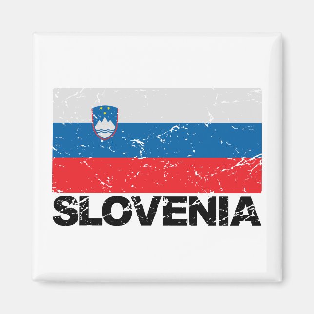 Slovenia Flag Vintage Magnet (Front)