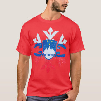 Slovenia Flag Winter Snowflake Design T-Shirt