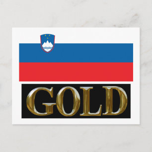 SLOVENIA    GOLD  POSTCARD