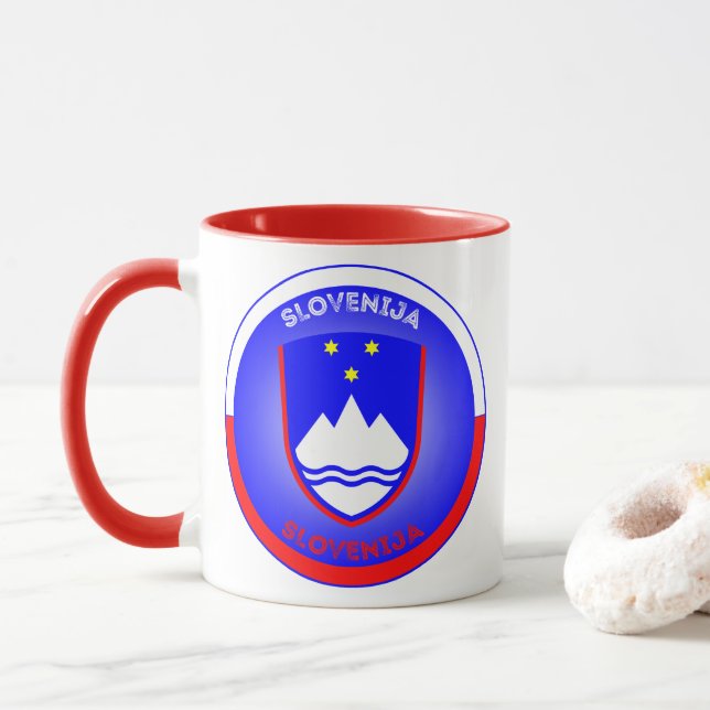 Slovenia Heritage Emblem Mug (With Donut)