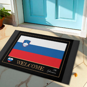 Slovenia house mat, Slovenian Flag sports /Welcome Doormat