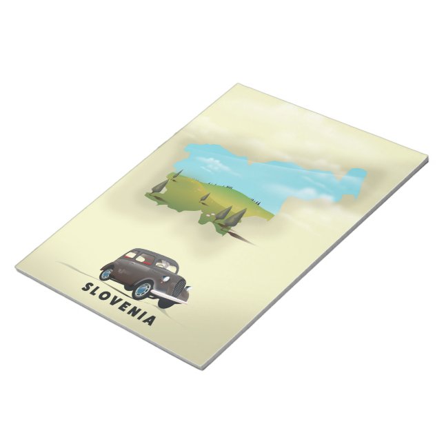 Slovenia Illustrated map travel poster Notepad (Angled)