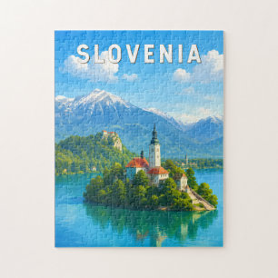 Slovenia Illustration Travel Art Vintage Jigsaw Puzzle