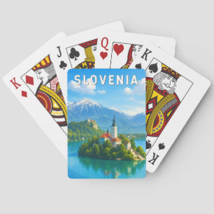 Slovenia Illustration Travel Art Vintage Playing Cards