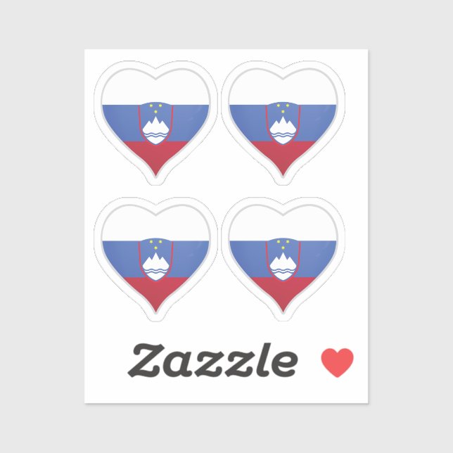 Slovenia love flag pride heart sticker (Sheet)