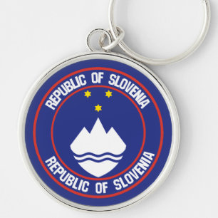 Slovenia Round Emblem Key Ring