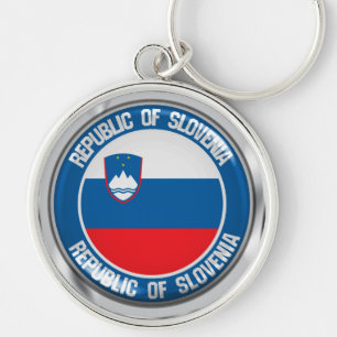 Slovenia Round Emblem Key Ring