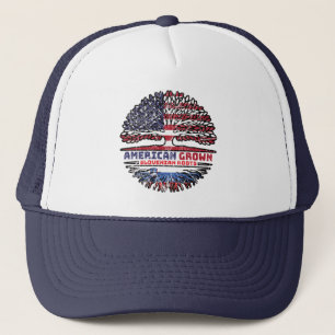 Slovenia Slovenian American USA Tree Roots Flag Trucker Hat