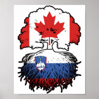 Slovenia Slovenian Canadian Canada Tree Roots Flag