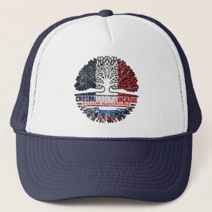 Slovenia Slovenian  French France Tree Roots Flag Trucker Hat