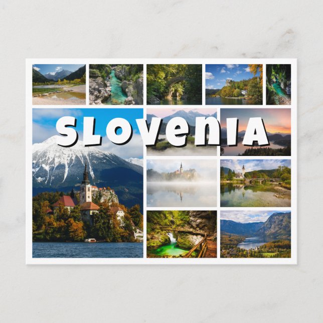 Slovenia souvenir photo collage postcard (Front)