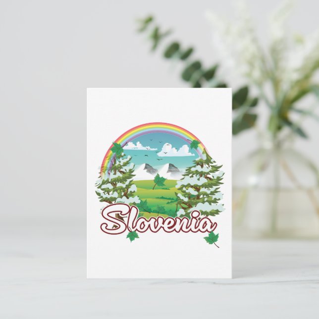 Slovenia Travel logo Invitation Postcard (Standing Front)