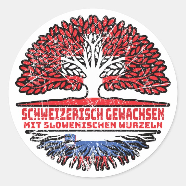 Slovenia tree classic round sticker (Front)