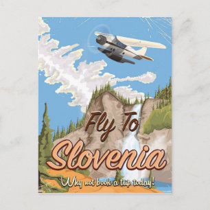 Slovenia Vintage style travel poster Postcard
