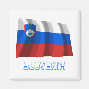 Slovenia Waving Flag with Name Magnet