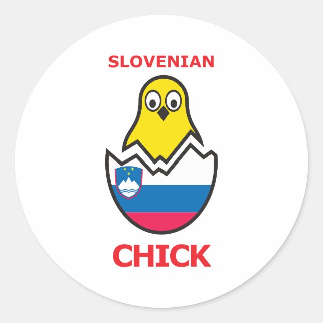 Slovenian Chick Classic Round Sticker (Front)