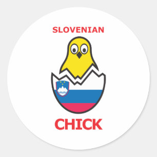 Slovenian Chick Classic Round Sticker