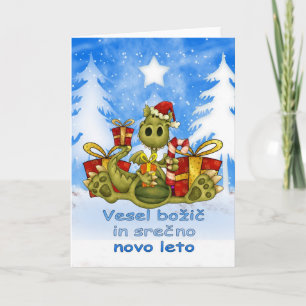 Slovenian Christmas Card - Cute Dragon - vesel bo