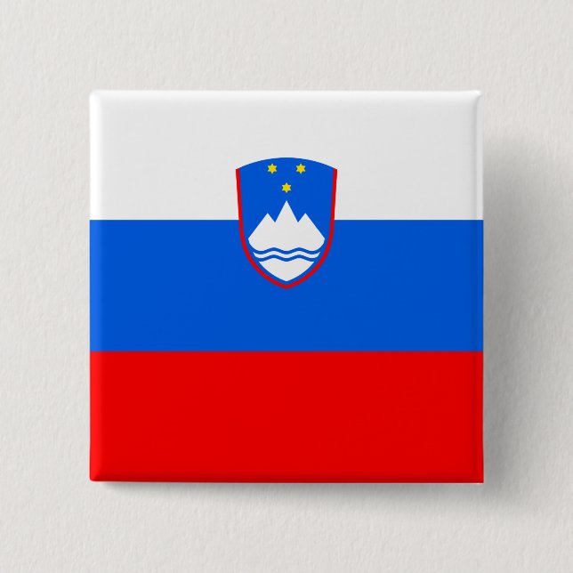 Slovenian Flag 15 Cm Square Badge (Front)
