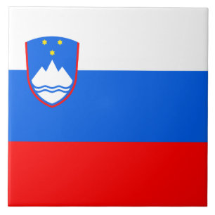 Slovenian Flag Ceramic Tile