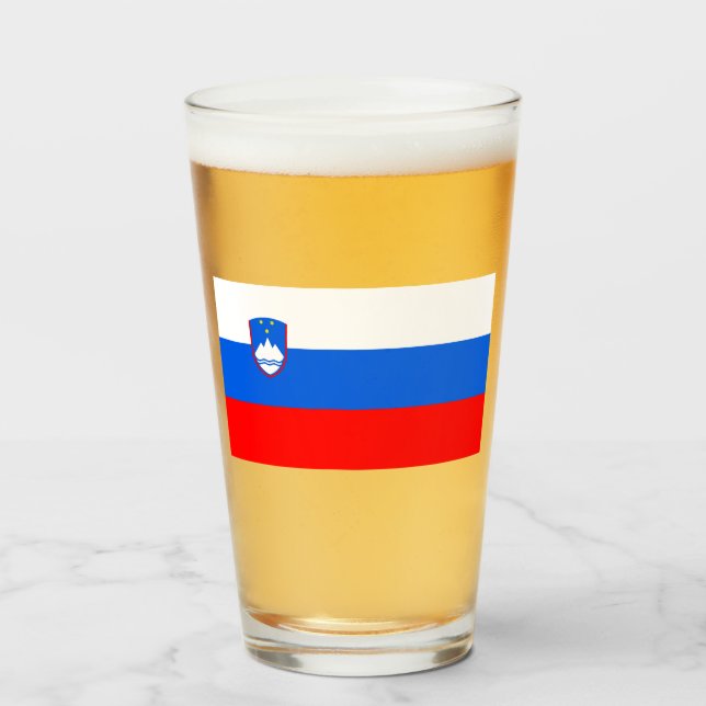 Slovenian Flag Glass (Front Filled)