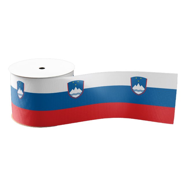 Slovenian Flag & Slovenia travel, holiday /sports Grosgrain Ribbon (Spool)
