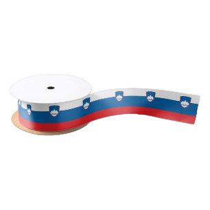 Slovenian Flag & Slovenia travel, holiday /sports Satin Ribbon